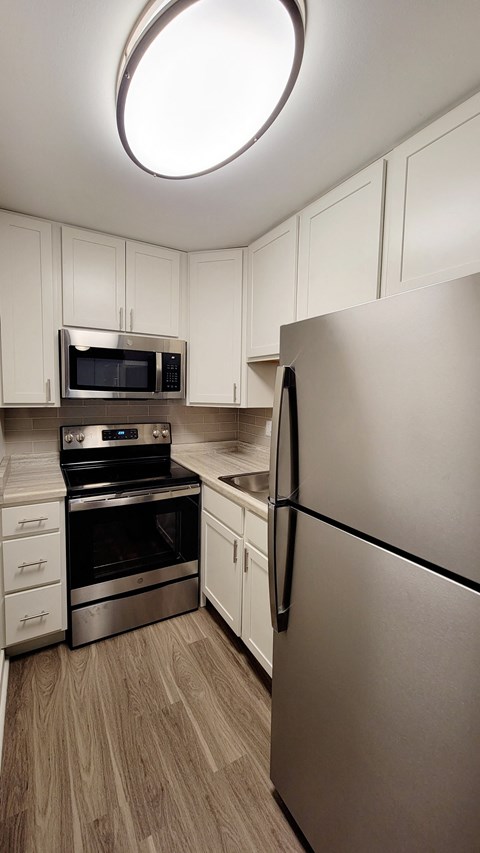 kitchen with stainless steal appliances